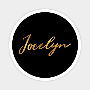 Jocelyn Name Hand Lettering in Faux Gold Letters Magnet